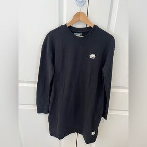 Roots women’s large black 100% cotton long sleeve sweatshirt dress